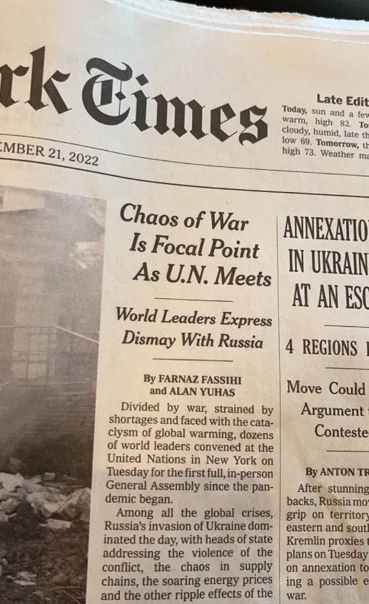 New York Times’ta manşet Başkan Erdoğan: Barış çabalarından övgüyle bahsedildi