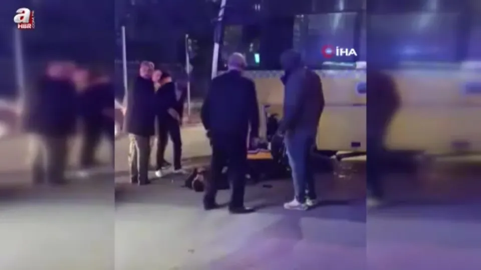 Otobüs ile motosiklet çarpıştı