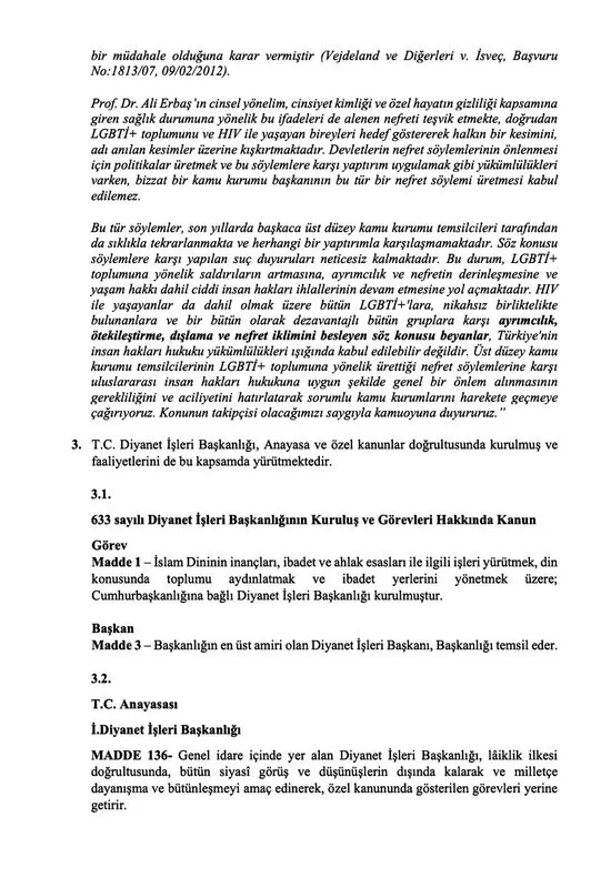 Diyanet İşleri Başkanı Ali Erbaş ve İslam dinini hedef alan İstanbul Barosu hakkında suç duyurusu - 1