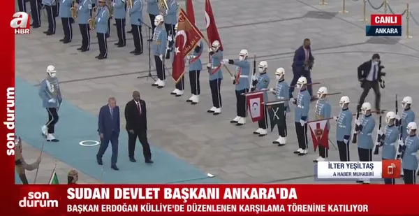 Son dakika: Başkan Erdoğan Sudan Egemenlik Konseyi Başkanı Abdulfettah El-Burhan’ı karşıladı