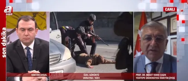 Kiev sokaklarında hareketli anlar! Ukrayna askerleri şüpheli araca müdahale etti