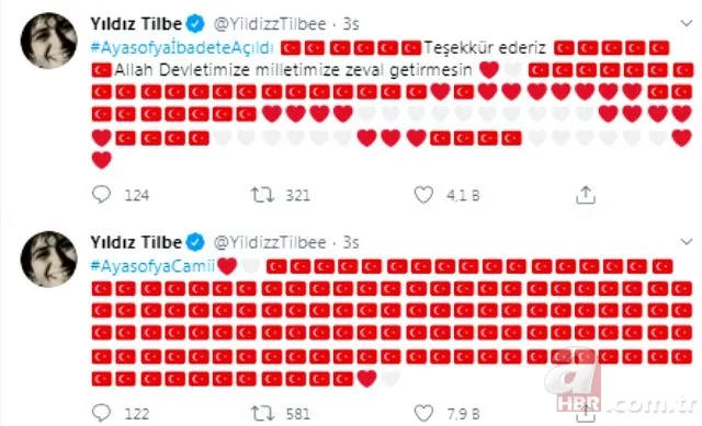 Başkan Erdoğan'ın Ayasofya'yı ibadete açan imzayı atmasının ardından sosyal medyada destek mesajları yaptı 6