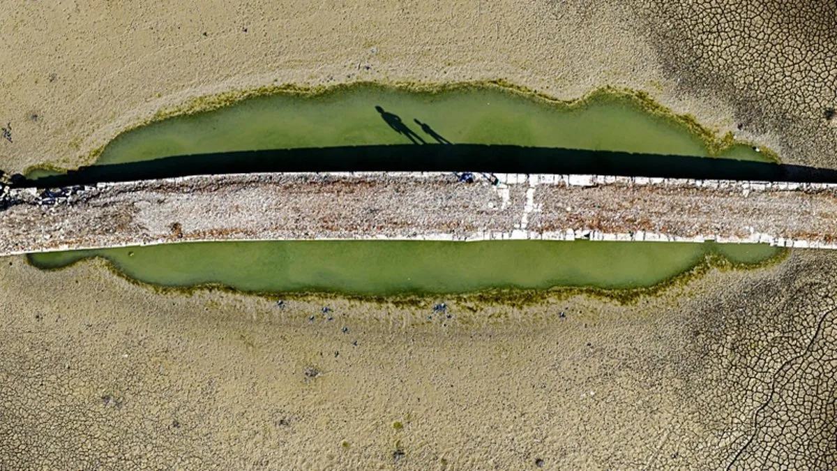 Apa Barajı'nda şaşırtan manzara! Gören bir daha baktı | Osmanlı dönemine ait tam 600 yıllık