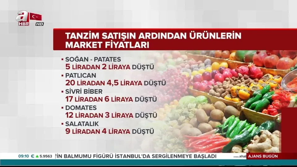 Tanzim satış market fiyatlarını düşürdü
