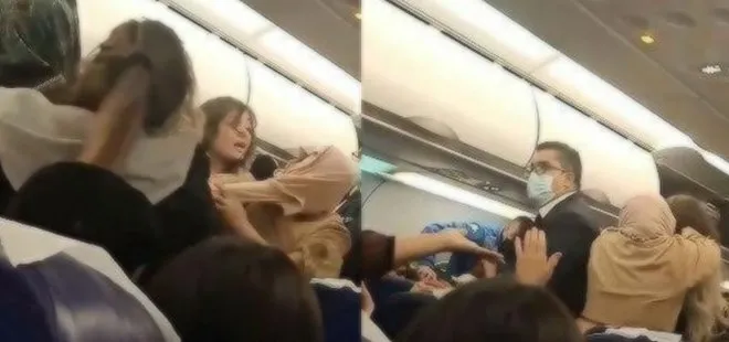 Tunus-İstanbul seferini yapan uçakta kadın yolcular kavga etti! O anlar kamerada
