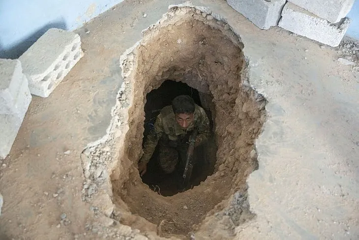 Fırat’ın doğusunda YPG/PKK’nın kazdığı tünel ortaya çıkarıldı