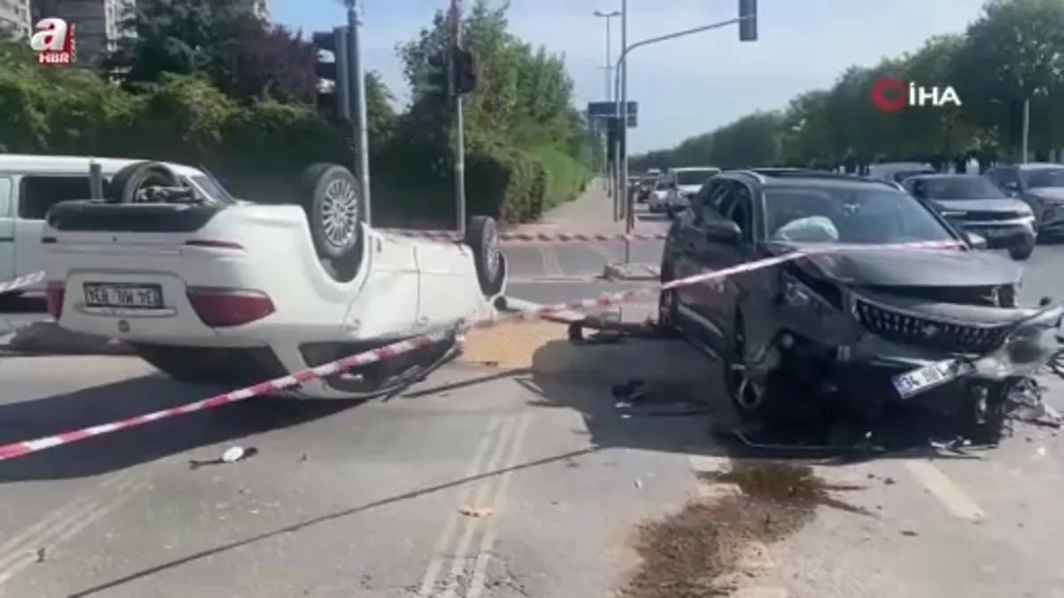 Kartal’da araç takla attı 4 kişi yaralandı