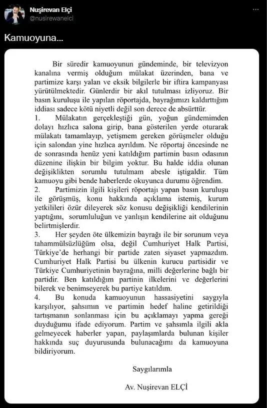 Özrü kabahatinden büyük! Kılıçdaroğlu’nun Türk bayrağı kaldıran danışmanı Nuşirevan Elçi’den skandal savunma: Suçu röportaj verdiklerine attı