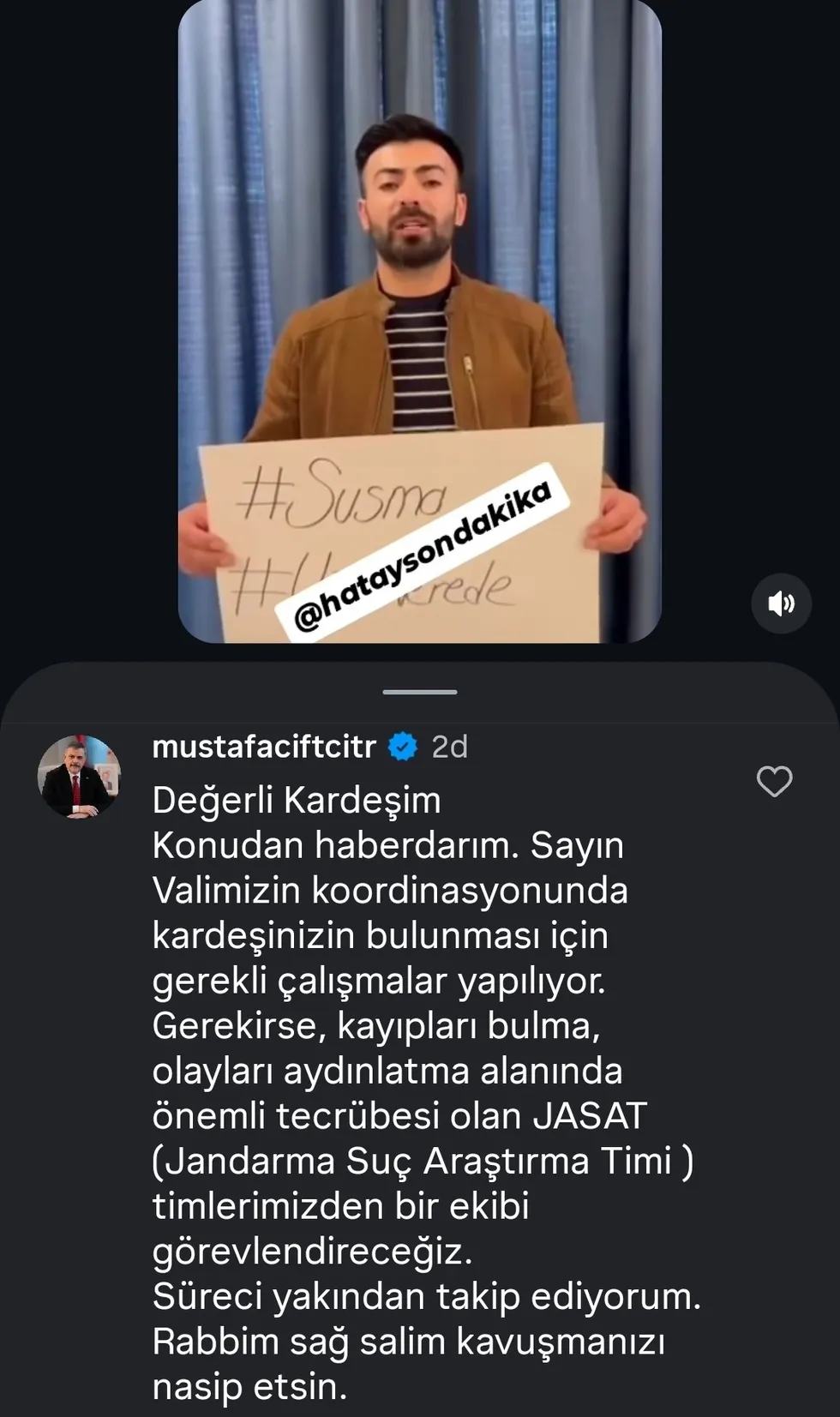 72-gundur-kayip-ugur-caliskan-icin-seferberlik-bakan-ciftciden-talimat-jasat-timleri-devreye-giriyor-1777925187871.jpg 72 gündür kayıp Uğur Çalışkan için seferberlik! Bakan Çiftçi’den talimat: JASAT timleri devreye giriyor - 2
