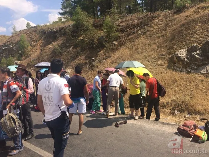 Antalya Akseki’de Çinli turistleri taşıyan otobüs kaza yaptı