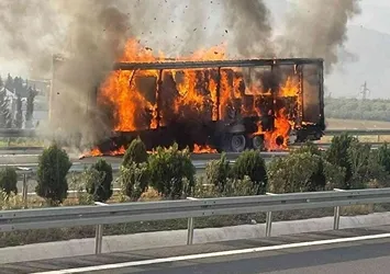 Otobanda hareketli saatler...Alev alev yandı