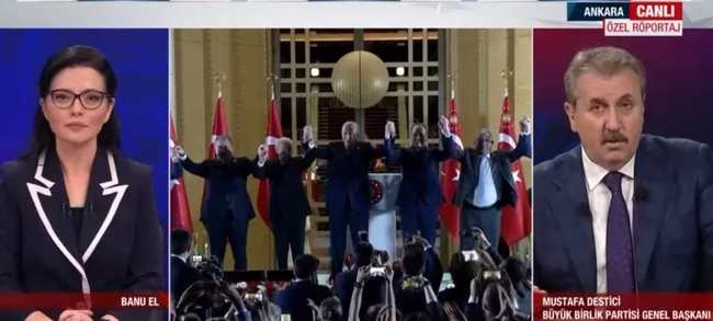 Zafer Cumhur İttifakı’nın | BBP lideri Mustafa Destici A Haber’de! İşte seçim gecesine damga vuran karenin hikayesi
