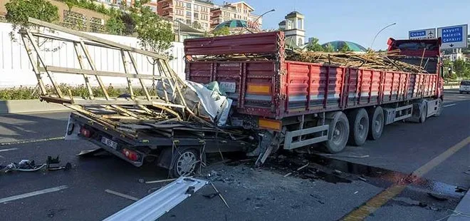 Ankara’da feci kaza! Önündeki tıra ok gibi saplandı