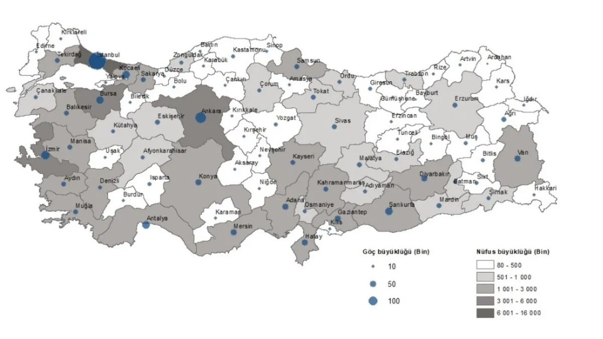 En fazla göç veren il 371 bin 258 kişiyle İstanbul oldu. (Fotoğraf: TÜİK)