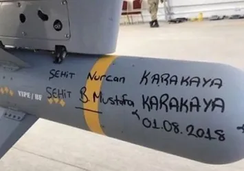 Füzenin üzerine şehit anne ve bebeğinin ismi yazıldı