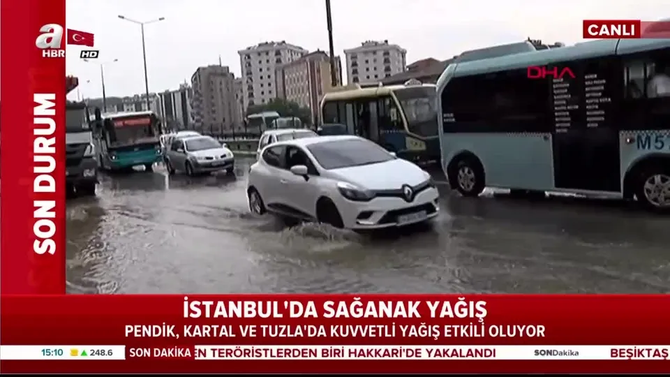 Sağanak yağış İstanbul’da etkili oldu|Video