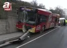 Sarıyer’de freni bozulan İETT otobüsü kaza yaptı