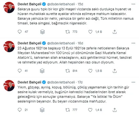 Son dakika: MHP lideri Devlet Bahçeli'den 'Sakarya Meydan Muharebesi' mesajı - 4