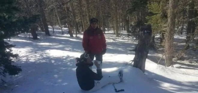 Jandarma, kaybolan kadını kayak izlerinden buldu