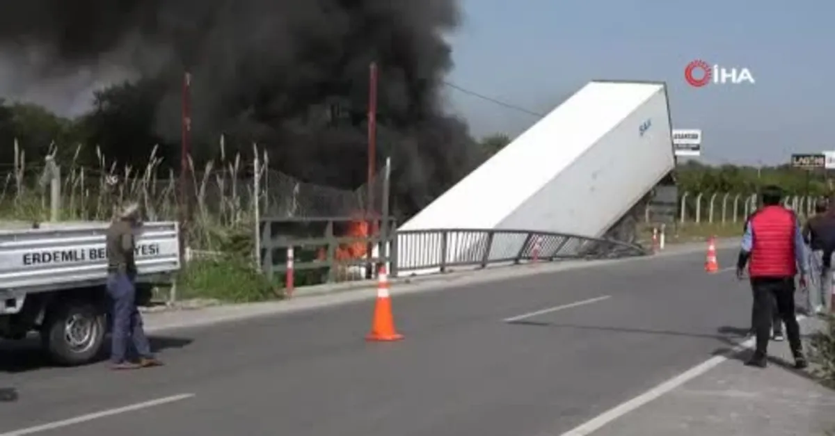 Mersin'de korkunç kaza TIR köprüden uçtu!