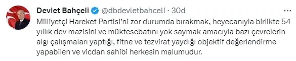 MHP Genel Başkanı Devlet Bahçeli’den seçim ve ortak liste açıklaması