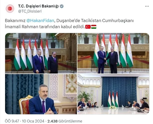 Bakan Hakan Fidan’dan Tacikistan’da önemli görüşmeler! İşbirliği programına imzalar atıldı