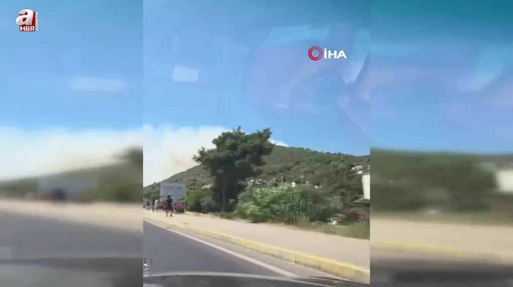 Kazdağları eteklerinde orman yangını