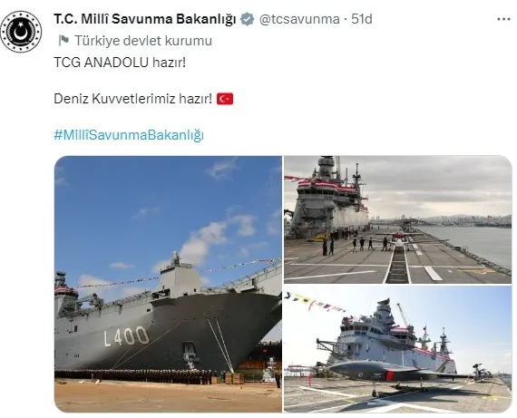 TCG Anadolu hazır: Bayraktar TB3 SİHA ve Kızılelma ile ATAK...