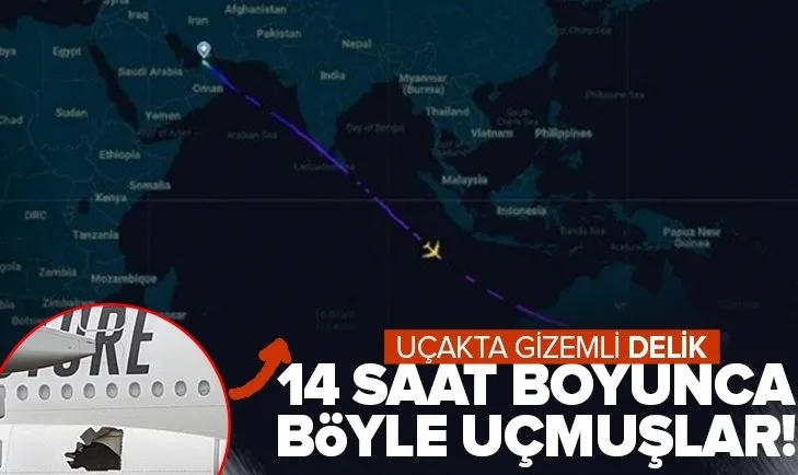 Dubai-Avustralya seferini yapan uçak delik çıktı! 14 saat boyunca böyle uçmuşlar
