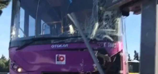 Son dakika: İstanbul Ataşehir’de halk otobüsü ile otomobil çarpıştı
