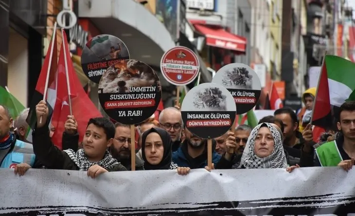 Türkiye ayağa kalktı! Binlerce kişi Filistin için tek yürek oldu