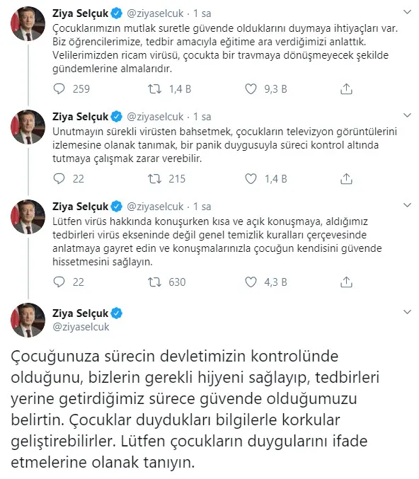Milli Eğitim Bakanı Ziya Selçuk'ta ailelere uyarı - 1