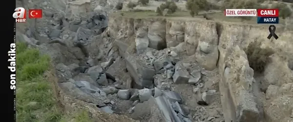 İşte depreme neden olan fay kırığının görüntüsü! İki tepe böyle ayrıldı! Facianın boyutunu A Haber ekipleri görüntüledi...