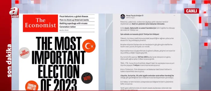 Miting meydanları ne diyor? The Economist'in skandal kapağına A Haber'de sert tepki: 14 Mayıs gerçek anlamda kapak olacak! - 1