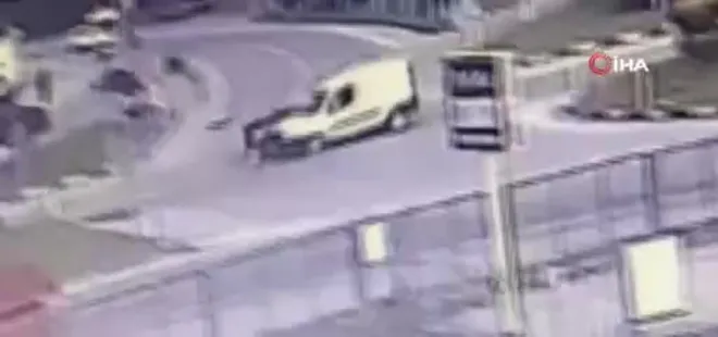Kaza anı güvenlik kamerasına yansıdı