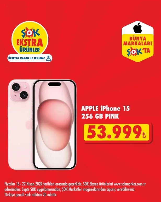 ŞOK neredeyse 10 bin TL daha ucuza iPhone 15 satıyor! 24 Nisan 2024 ŞOK aktüel kataloğunda hangi ürünler indirimde?