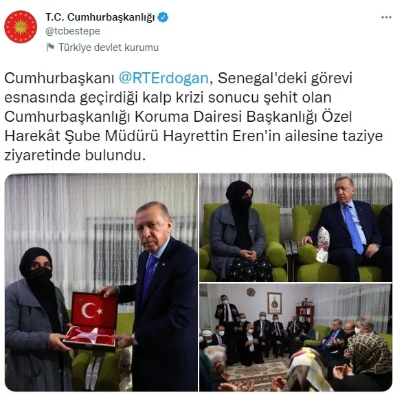 Başkan Erdoğan'dan şehit Hayrettin Eren'in ailesine taziye ziyareti - 3