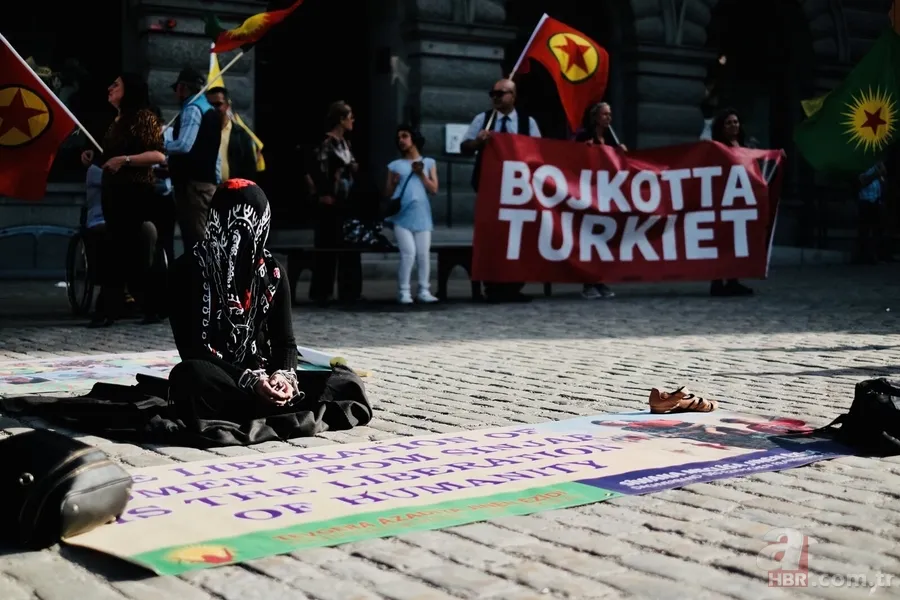 İsveç'te manzara aynı: Terör örgütü yandaşları başkentte gösteri düzenledi 2