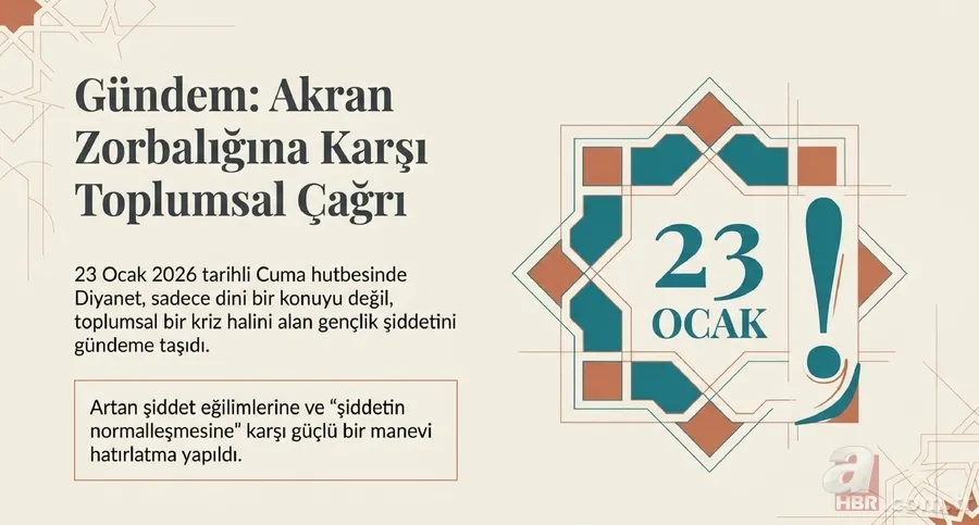 23 Ocak Cuma Hutbesi paylaşıldı! Diyanet akran zorbalığına karşı toplumsal çağrı yaptı 1