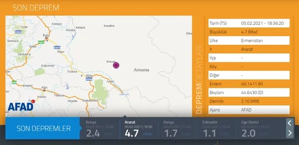 Son dakika: Ermenistan’ın Ararat kentinde şiddetli deprem | 2021 son depremler