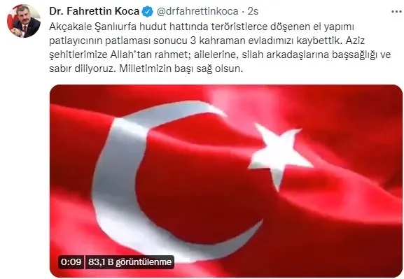 Son dakika: Akçakale Şanlıurfa hudut hattında 3 Mehmetçik şehit oldu