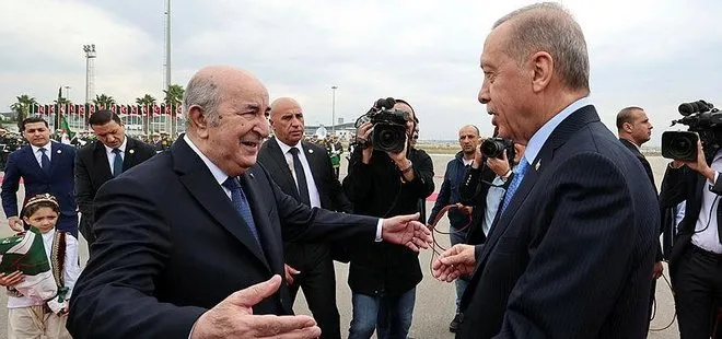 Başkan Erdoğan ve Cezayir Cumhurbaşkanı Tebbun ortak basın açıklamasında bulundu