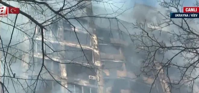 Kiev’de apartmana top mermisi isabet etti: 5 ölü! A Haber olay yerinde