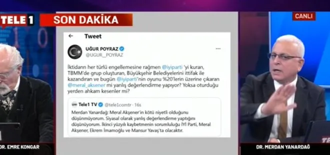 CHP yandaşı Merdan Yanardağ’dan İYİ Parti’li Poyraz’a eleştiri yağmuru: Bir kere nezaketinizi takının! Oturduğu yerden ahkam kesen sizsiniz