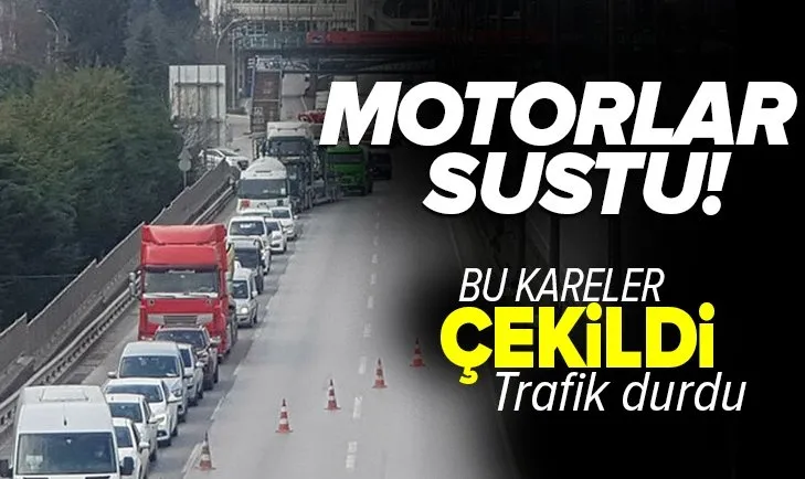 İzmit'te yüksek gerilim hattı çalışması sebebiyle D-100 Karayolu'nda trafik oluştu