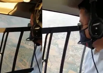 Bakan Pakdemirli İzmir'deki orman yangınını söndürme çalışmalarını helikopterle denetledi