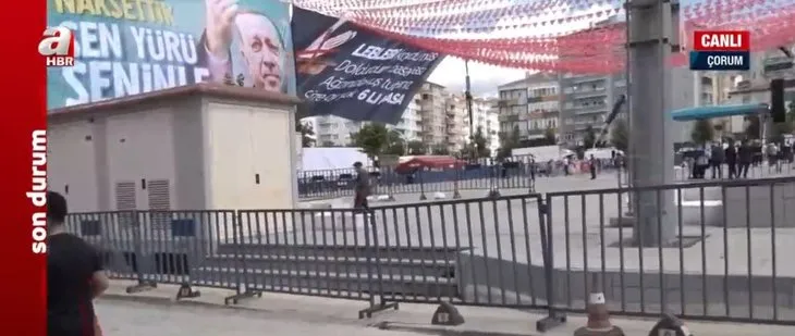 Başkan Erdoğan’dan Çorum’da toplu açılış töreni! Dikkat çeken pankart: 6’lı masa menüsü