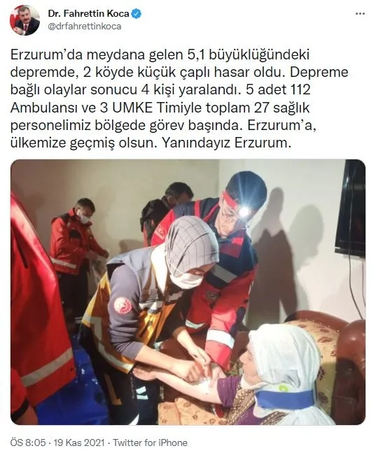 Son dakika: Erzurum’da korkutan deprem! 19 Kasım Cuma AFAD son depremler listesi