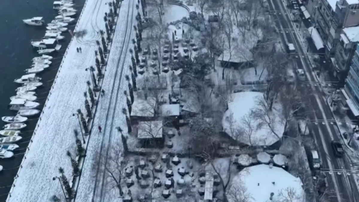 Silivri'de beyaz örtü ile kartpostallık görüntüler ortaya çıktı!