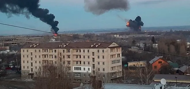 Rusya-Ukrayna savaşında patlama anı kameralara yansıdı! İşte dünyanın korkuyla izlediği o görüntüler